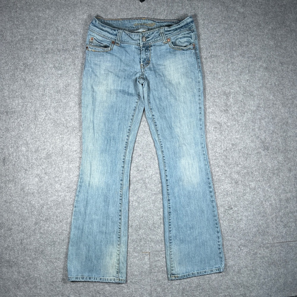 American Eagle Denim Jeans Womens 8 Reg Blue AE Artist Flare Y2K Boho